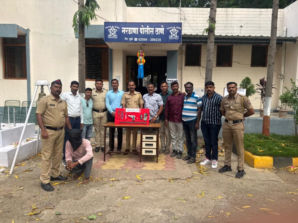 नरडाणा पोलिसांची मोठी कारवाई : गावठी पिस्तूल, जिवंत काडतूस व घरफोडीचे साहित्यसह दोघे चोरटे जेरबंद