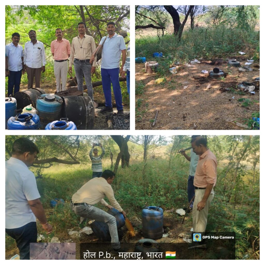 नरडाणा पोलीसांची धडाकेबाज कारवाई! गावठी दारू निर्मितीवर मोठी धडक – ४६,७०० रुपयांचा मुद्देमाल नष्ट